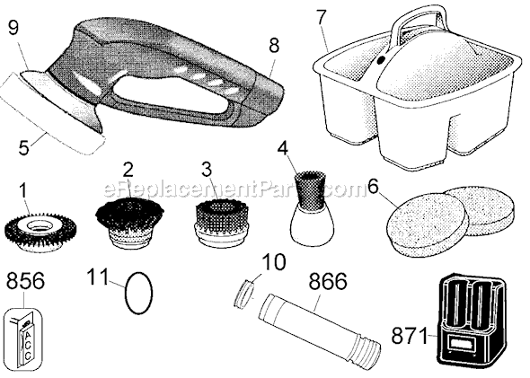Page A Diagram and Parts List for SB500 Type 1 Black and Decker Power Scrubber